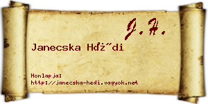 Janecska Hédi névjegykártya